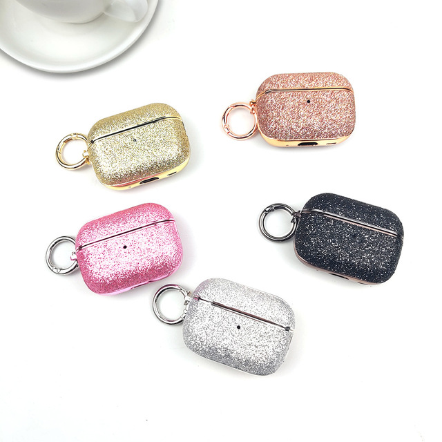 Glitter Hard PC Earphone Case with Metal Buckle Women Luxury Earphone Case for Airpods 1/2 3 4 Pro 2