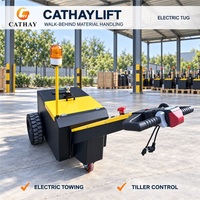 Tracteur de manutention électrique compact 500 kg - 1 tonne pour entrepôt, petit tracteur de remorquage pour transport de matériaux en atelier, chariot à roues