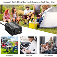 Inversor de Corriente para Auto de 150W, Convertidor de Voltaje de CC 12V a CA 110V, Encendedor de Cigarrillos, 2 Puertos USB de Carga, Salida de 110V, Cargador Rápido