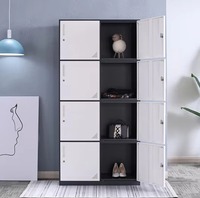 Armoire de rangement en acier à 8 portes, de haute qualité, moderne, multifonctionnelle, mobile, assemblée, réglable et verrouillable, pour écoles et hôpitaux