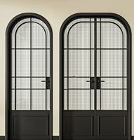 Portes Françaises Courbées en Fer, Style Européen Antique, Modernes, Sécurisées, en Verre Trempé, Simples ou Doubles, pour Extérieur et Intérieur de Maison