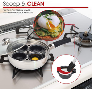 ty-kitchenware Stainless Steel <b>Egg</b> Poacher Cooker <b>Pan</b> with 2/4/6 Pcs Non-stick <b>Egg</b> Cups - Product Image 5