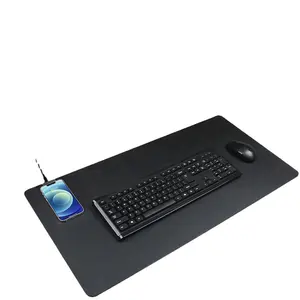 多功能创意真皮键盘笔记本桌垫快速无线充电手机充电桌垫