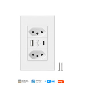 Smart Wall <b>Socket</b> Brazilian Standard 10A WiFi USB Type C Tuya App Control - Product Image 5
