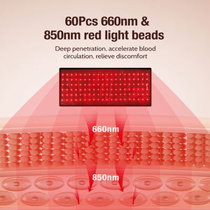Cinturón de Terapia de Luz Roja Portátil, 60 LED, 660nm 850nm, Doble Longitud de Onda, Sensación de Calor, Batería de 5000mAh, Temporizador, Masajeador - Product Image 2
