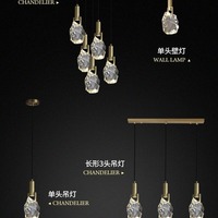 AB- Lustre moderne simple, lampe de chevet en cristal de luxe léger, décoration créative et originale, lustres et suspensions