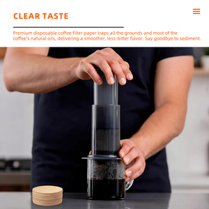 Disco de filtro de café con papel de filtro de café desechable, compatible con <span class=keywords><strong>cafetera</strong></span> <span class=keywords><strong>AeroPress</strong></span>, pantalla de disco reutilizable, 1 Juego - Product Image 5