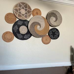 Paniers muraux suspendus <span class=keywords><strong>en</strong></span> <span class=keywords><strong>osier</strong></span> blancs Art Déco faits à la main de haute qualité Kingwillow pour la décoration murale d'anniversaire ou de salon - Product Image 3