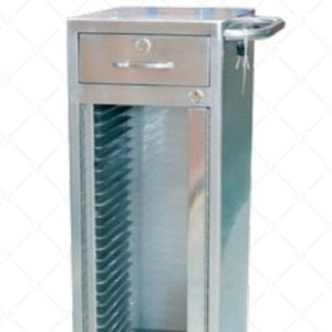 Stainless Steel Medical Record Trolley 25 <b>Grids</b> Durable Hospital Furniture For Patient Files - Product Image 1