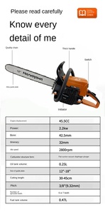Holzfforma 45.4cc G255E Motosierra de Gasolina de 2 Tiempos de Grado Industrial con Arranque Fácil, Cabezal Motorizado con Barra Guía de 18 Pulgadas para MS250 MS230 025 023 - Product Image 5