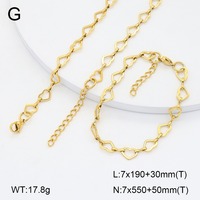 Conjunto de Collar y Pulsera de Cadena de Eslabones Tipo Clip de Papel, Acero Inoxidable con Baño de Oro de 18k Resistente al Deslustre, Cadena Cubana para Hombre
