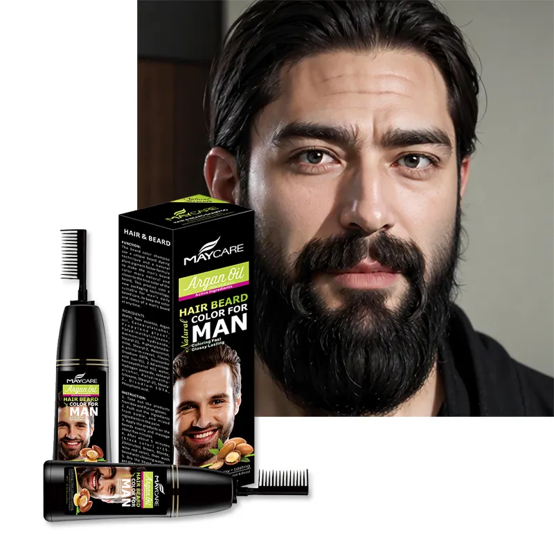 Private label salão hair dye shampoo black dye barba shampoo