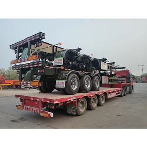 Hot Selling China New 3 4-axis Flat Bed Using 20 40 60 Feet Flat Container Semi-trailer