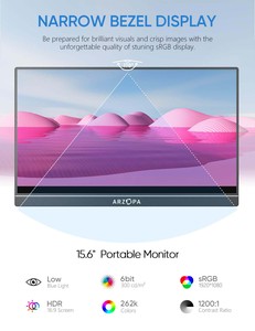 Monitor portátil táctil A1T <span class=keywords><strong>de</strong></span> 15,6 pulgadas, extensor <span class=keywords><strong>de</strong></span> pantalla móvil para juegos <span class=keywords><strong>de</strong></span> 1080P, para teléfono, Netbook, Monitor portátil - Product Image 3