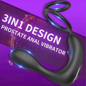 Kabelloser Ferngesteuerter Penisring mit Samensperre und Doppelring für die Hinterhöhlen-Prostatamassage für Männer. Kontinuierliche Masturbation - Product Image 3