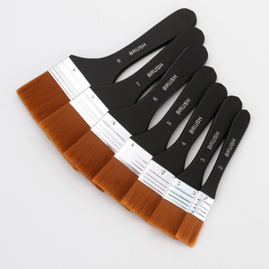Pinceaux de <span class=keywords><strong>peinture</strong></span> de haute qualité, 7 pièces, manche noir, poils en nylon, pinceau pour <span class=keywords><strong>peinture</strong></span> murale, <span class=keywords><strong>gouache</strong></span>, acrylique, huile - Product Image 1