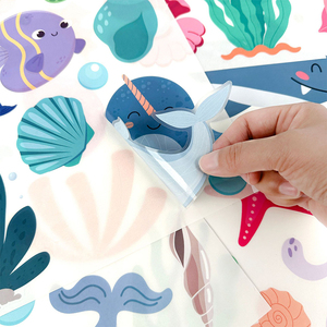 58 pièces/ensemble coloré océan vie autocollant mural créatures <span class=keywords><strong>de</strong></span> la mer autocollant mural sous la mer poisson amovible autocollant mural <span class=keywords><strong>salle</strong></span> <span class=keywords><strong>de</strong></span> <span class=keywords><strong>bain</strong></span> chambre - Product Image 6
