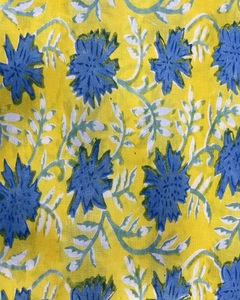Hermosa Tela de Algodón Estampada a Mano, Tela Artesanal India Ligera de 110 GSM para Ropa de Mujer, Cortinas y Fundas para Niñas - Product Image 4