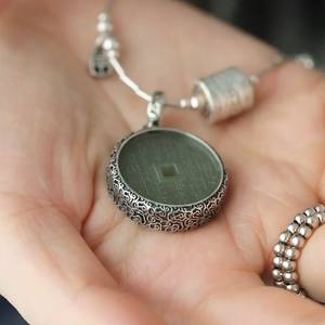 Pendentif de montagne avec monnaies des cinq empereurs de la dynastie Qing, accessoires de collier, porte-clés gravé en <span class=keywords><strong>jade</strong></span> Hetian tibétain - Product Image 3