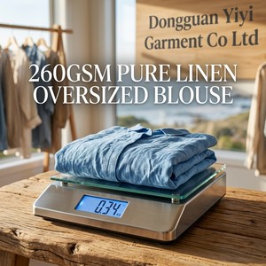 Chemise ample <span class=keywords><strong>en</strong></span> lin massif personnalisée Auckland <span class=keywords><strong>Nouvelle</strong></span>-<span class=keywords><strong>Zélande</strong></span> pour femme, bleu ciel, quatre poches, manches retroussables, grandes tailles NZ 12-26 - Product Image 3