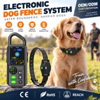 Clôture Intelligente Sans Fil 4-en-1 pour Chiens, Étanche IPX7, Système de Containment pour Animaux de Compagnie 1000M, Entraîneur à Distance, Contrôle des Aboiements, Correction Intelligente