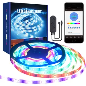 DreamสีชิปIC LED Strip LightกับAPPควบคุม 5M/16.4ftไฟLED Multicolorไล่,แถบLED RGB LEDกันน้ำ