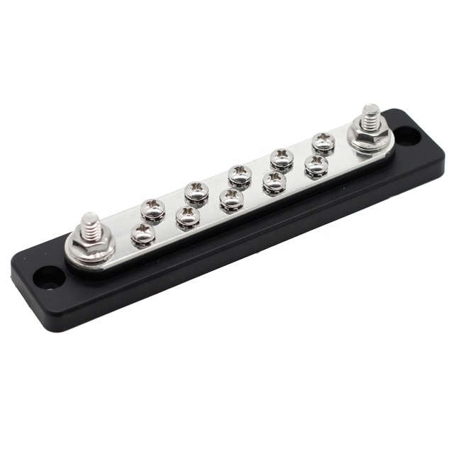 10 Way Terminal Block Current Rating 150A 48V DC Terminal Copper Bus Bar for Car RV Marine Solar