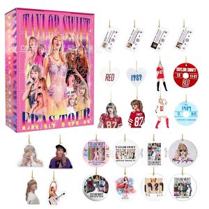 Adornos acrílicos de cuenta regresiva navideña de Taylor, 24 piezas, decoraciones colgantes para árbol, estilo festivo - Product Image 1