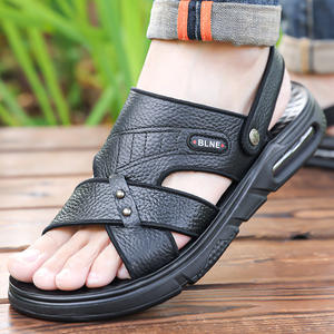 Sandales d'été décontractées pour hommes en cuir véritable, respirantes, antidérapantes, à bout ouvert, avec soutien de la voûte plantaire, au-dessus du genou, pour la plage - Product Image 2