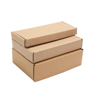 Cajas de Kraft Natural plegables, venta al por mayor de fábrica, caja de embalaje de papel corrugado