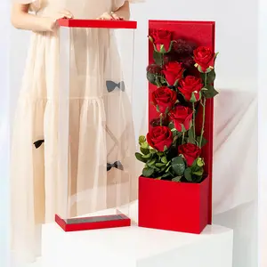 아크릴 꽃 상자 포장 꽃 판지 상자 결혼식 호의 발렌타인 데이 꽃 선물 상자