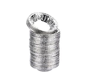 Contenedor desechable de papel de aluminio redondo para tartaletas, bandejas de papel de aluminio para hornear, suministros de calidad alimentaria, bandeja para tartaletas - Product Image 1