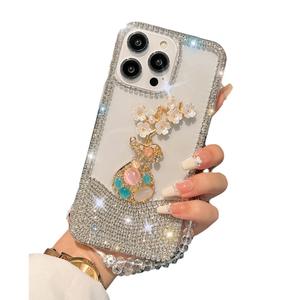 Luxe Strass Vase Couverture Mobile avec Cristal Perle Sangle Téléphone étui pour iphone 15 14 Samsung S24 S23 A34 A54 - Product Image 6