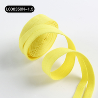 Ruban élastique pliable jaune et blanc personnalisé en gros d'usine, sangle en nylon, biais pour vêtements et sous-vêtements, durable et de haute qualité