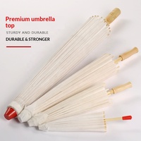 Parasol en papier blanc vierge personnalisable avec logo, en bambou, fait main, pour peinture DIY, accessoire photo pour mariage et fête, décoration festive