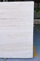 Dalle de pierre de travertin super blanche en pierre de marbre naturel d'Italie pour la décoration de dessus de table de revêtement de mur