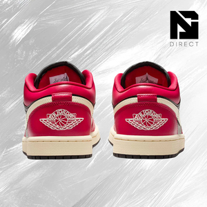 Wmns Air Jordan 1 Low 'Mystic Hibiscus Black' รองเท้าผ้าใบหนังแท้แบบผูกเชือกสำหรับผู้หญิง - Product Image 4