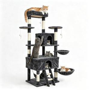Arbre à chat tout-en-un de luxe pour le commerce extérieur, avec plateforme de saut stable pour plusieurs chats, personnalisable en gros - Product Image 5