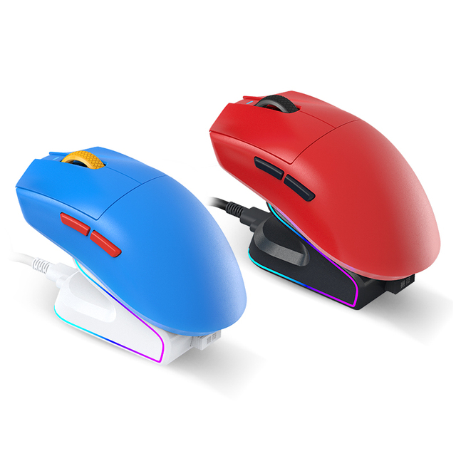 Customization Rechargeable Dock Gaming Mouse Wireless BT+ 2.4Ghz +Wired Light Weight 3950 Sensor Max 30000 DPI Programable
