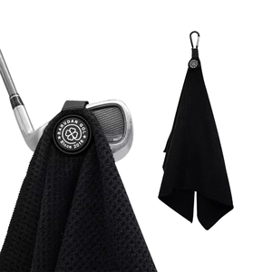 Serviette de golf magnétique de haute qualité pour nettoyer les balles, serviette de golf personnalisée en tissu gaufré avec sublimation et crochet magnétique - Product Image 1