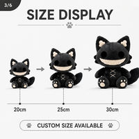 Peluche chat souriant foncé personnalisée, directement de l'usine, en coton PP, tissu super doux, pour anniversaire et anti-stress - OEM/ODM, marque privée, vente en gros