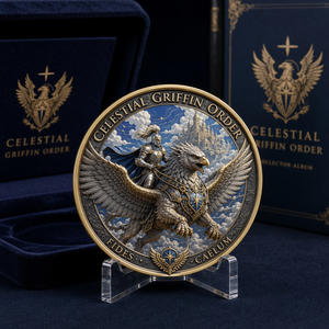 Moneta Commemorativa Personalizzata 3D ad Alto Rilievo, Ordine Grifone Celeste, Finitura Anticata, Moneta Commemorativa, Regalo Souvenir, Vendita all'Ingrosso Diretta dalla Fabbrica - Product Image 2