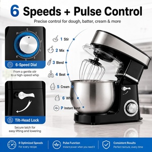 Batidora Eléctrica de 5L para Masa de Pan y Pasteles, de Acero Inoxidable, con Soporte, para Uso Doméstico - Product Image 4