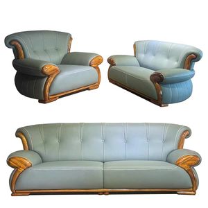 High-end Atmosphere Wujin Wood Layer Cowhide <b>Sofa</b> Leather Solid Wood Thick Leather <b>Sofa</b> for Villa And Living Room - Product Image 6