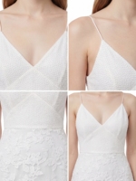 Nouvelle robe de soirée élégante et décontractée en dentelle 100% coton pour femmes, coupe A, pour les anniversaires et les occasions formelles