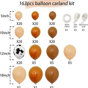 163 buah Kit lengkungan karangan bunga balon cetak sapi untuk perlengkapan dekorasi Pancuran bayi pesta ulang tahun pernikahan bertema pertanian pedesaan - Product Image 2