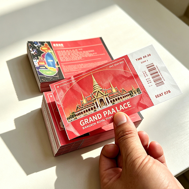 Custom Color Printed Admission Ticket for Concerts Sports Games Parties with Barcode Numbering and Perforated Stubs