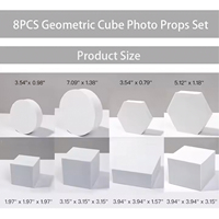 8 buah properti foto kubus geometris Set latar belakang foto fotografi untuk perhiasan makanan minuman kosmetik alat peraga riasan