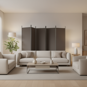 Separador de Ambientes de Metal y Tela de 6 Paneles, Color Antracita, 118.1"x86.6", Multifuncional - Product Image 2