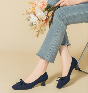 Zapatos de mujer de tacón bajo de moda con decoración de lazo Múltiples colores disponibles Pisos cómodos y versátiles - Product Image 6